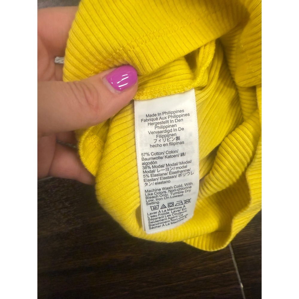 J.Crew High-Neck Ribbed Ringer Tank – Vibrant Yellow - Picture 3 of 4